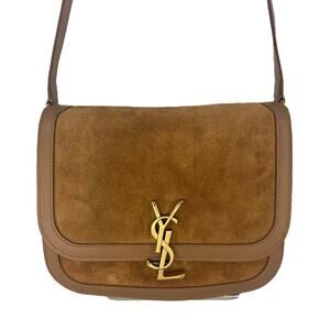 Saint Laurent Brown Solferino Medium Suede Crossbody Bag